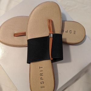 Esprit 7M Black & Tan Sandals